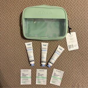 BRAND NEW with tags- Boka Toiletries Makeup
Bag with Tons of free samples!